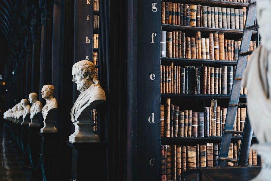 Attorney reviewing legal research in a law library